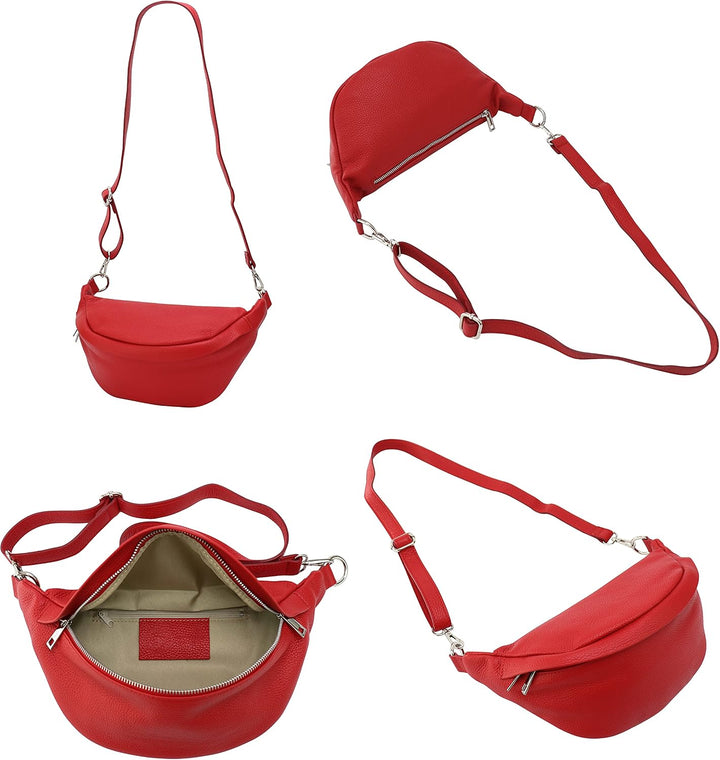 SH Leder ® echt Leder Hüfttasche Damen Herren Unisex Gürteltasche für Festival Reise Bauchtasche mit