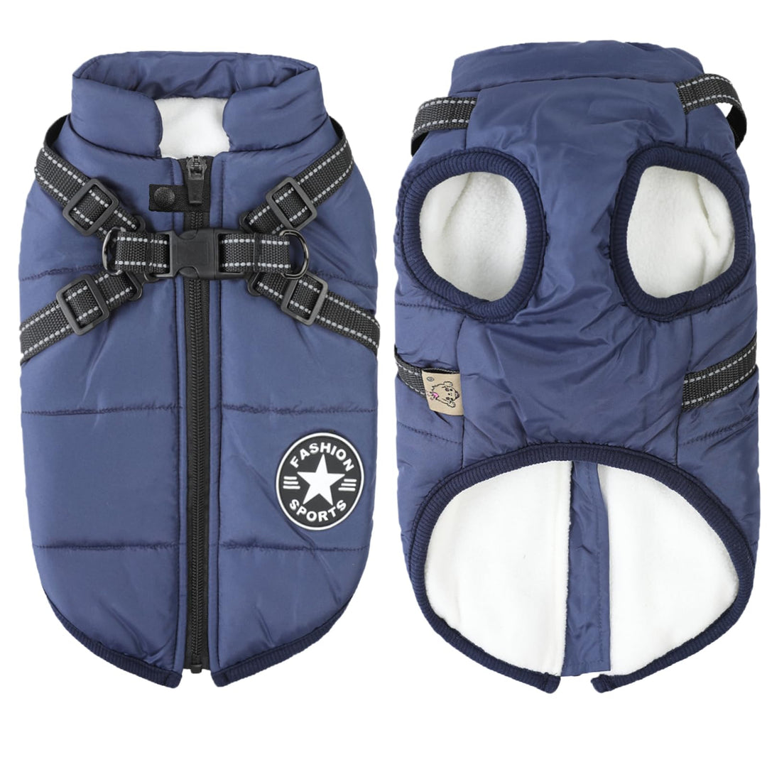 Aiboria Hundejacken für den Winter Winddicht Wasserdicht 2 in 1 Outfit Kaltwettermantel Hundewesteng