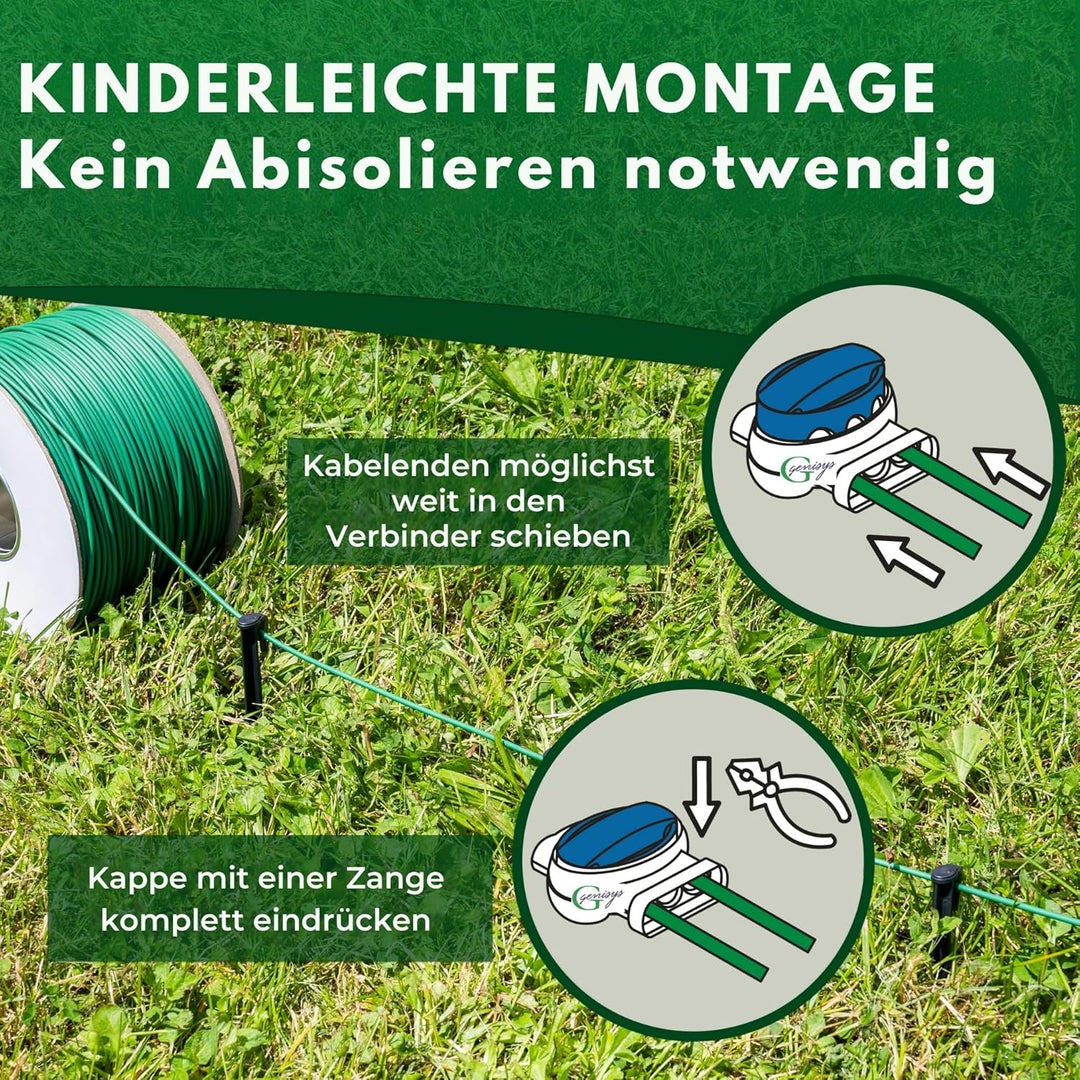 Genisys Kabel-Verbinder kompatibel mit LANDROID von Worx Draht Reparatur Verbindungsklemmen Mährobot