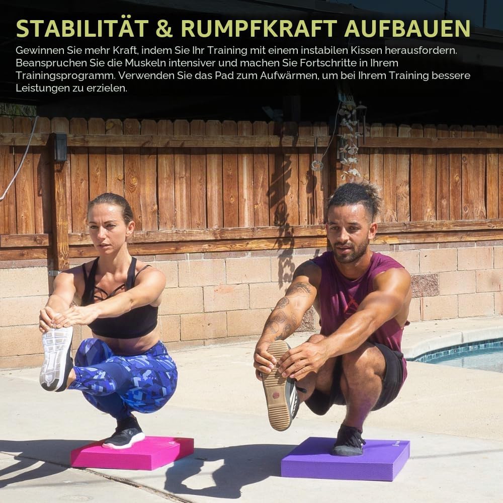 ProsourceFit Übung Balance Pad - Rutschfeste gepolsterte Schaumstoffmatte & Knieschoner für Fitness