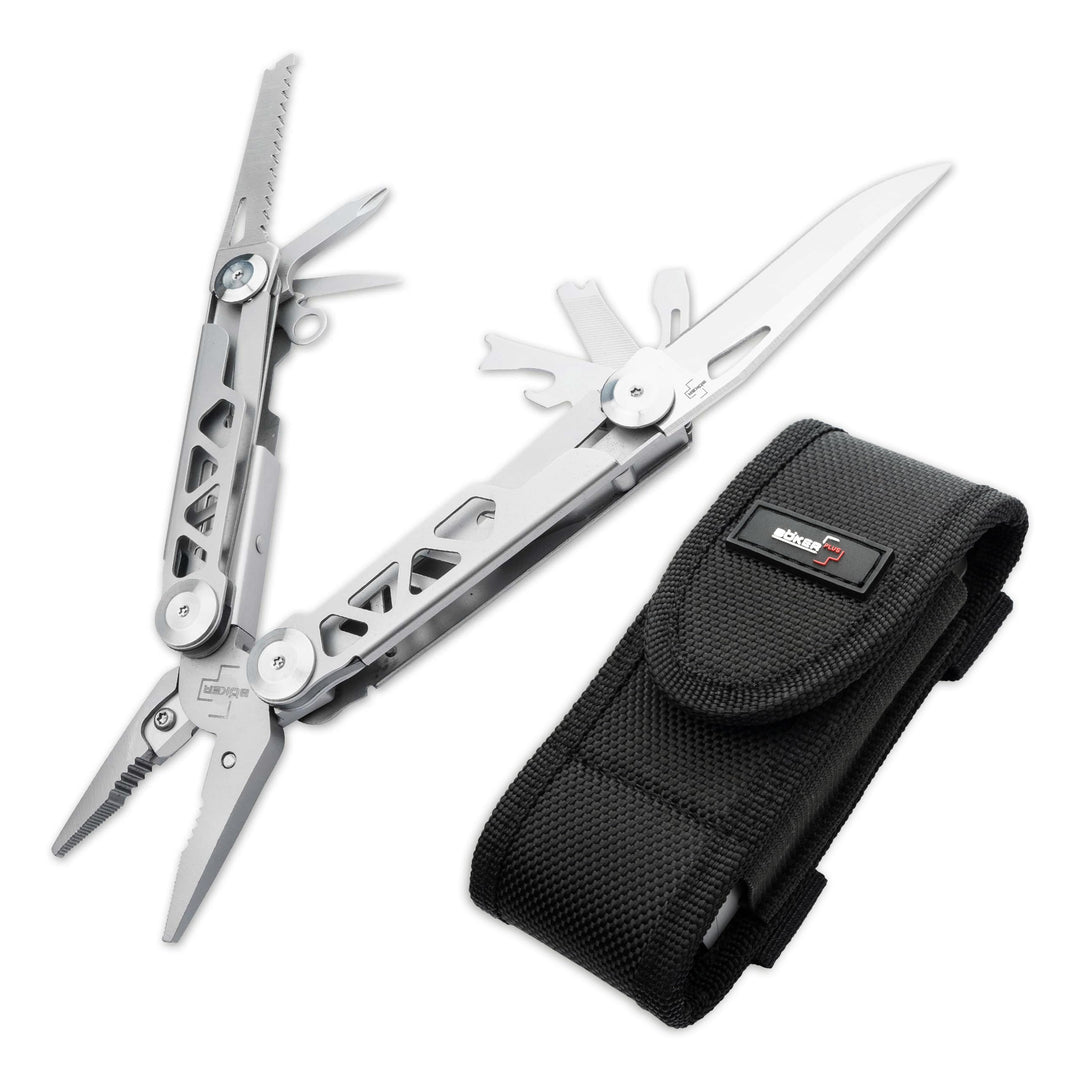 BÖKER PLUS® Specialist Pro - EDC Muti-Tool mit Clip &amp; Gürtel-Tasche - Edelstahl Multifunktions-Werkz