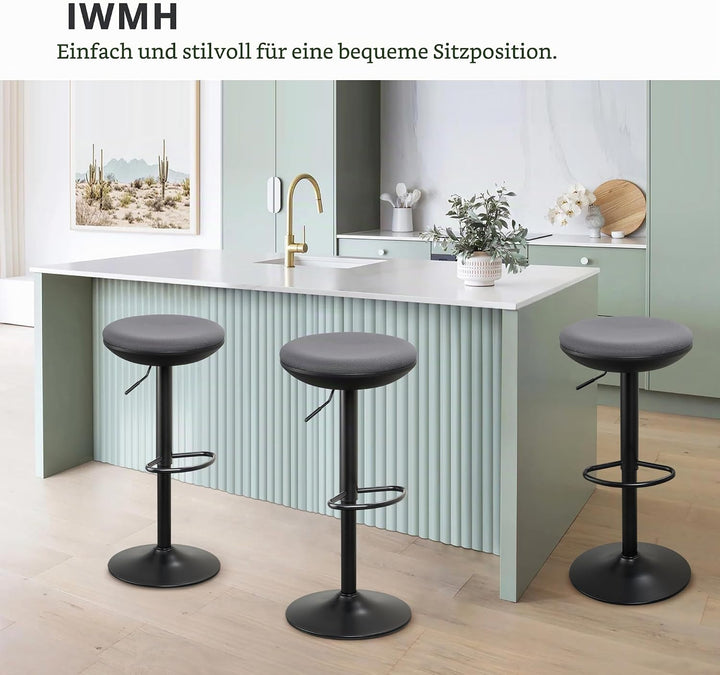 IWMH Ergonomischer Stehhocker, Bürohocker höhenverstellbar (Grau*2) | 360° drehbarer Arbeitshocker o