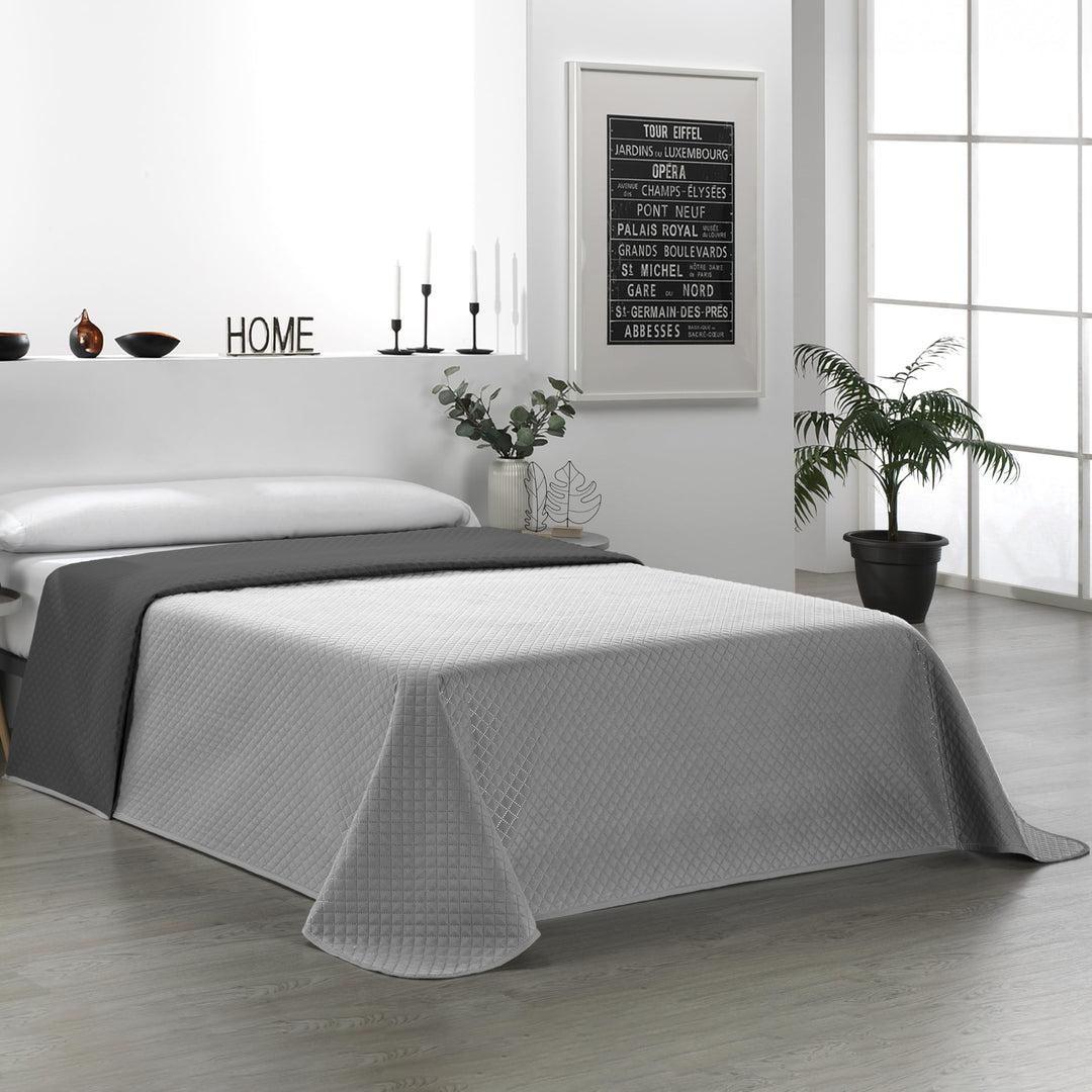 Martina Home Bouti-Tagesdecke, wendbar, Anthrazit, 90 Stück Bett 90 cm Grau, Bett 90 cm Grau