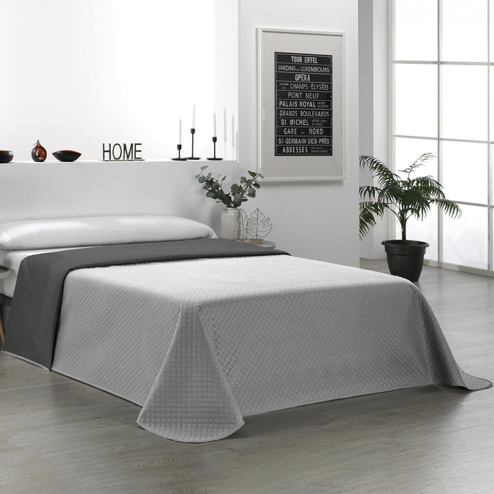 Martina Home Bouti-Tagesdecke, wendbar, Anthrazit, 90 Stück Bett 90 cm Grau, Bett 90 cm Grau