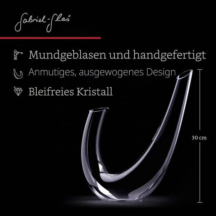 Gabriel Glas Decanter "Alpha" - Design Weindekanter aus hochwertigem Glas Farblos, Farblos