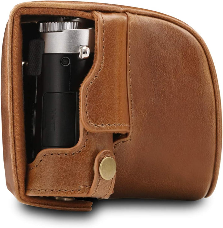 MegaGear MG1606 Leica D-Lux 7 Ever Ready Echtleder Kamera-Case mit Trageriemen - Braun, Braun