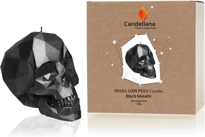 Candellana Skull Kerze - Totenkopf Kerze - Skull Deko - Totenkopf Deko - Halloween Deko - Gothic Dek