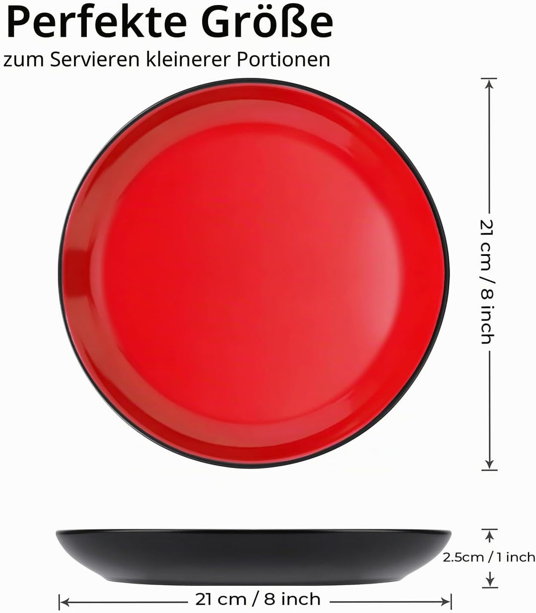 MIAMIO Le Papillon Kollektion – Dessertteller 6er Set Steingut Geschirrserie 21 cm – Spülmaschinen-