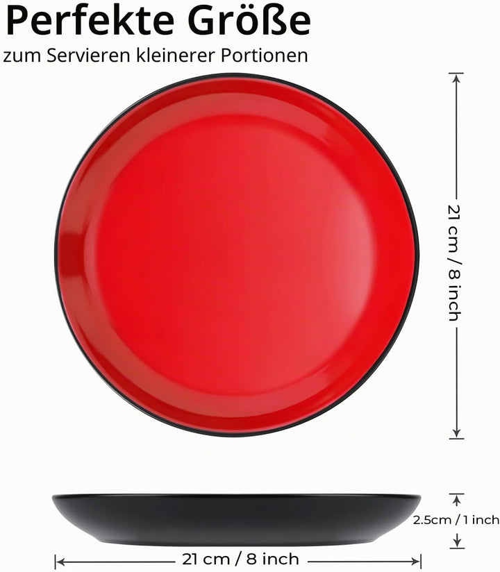 MIAMIO Le Papillon Kollektion – Dessertteller 6er Set Steingut Geschirrserie 21 cm – Spülmaschinen-