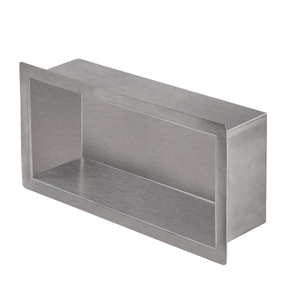 Skelang Badezimmer-Regal, Dusche, Einbau-Dusche, Edelstahl, 15 × 30 cm, Masse des Wandlochs: 13 × 28