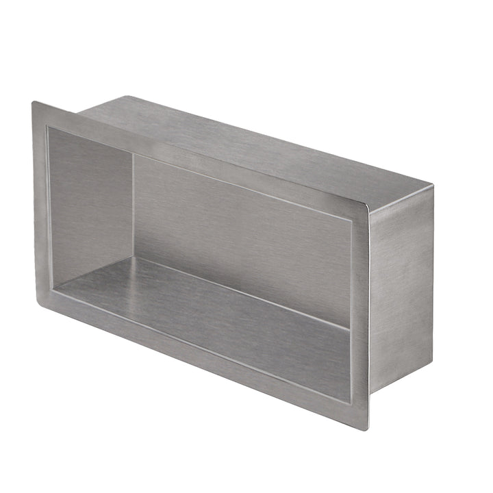 Skelang Badezimmer-Regal, Dusche, Einbau-Dusche, Edelstahl, 15 × 30 cm, Masse des Wandlochs: 13 × 28