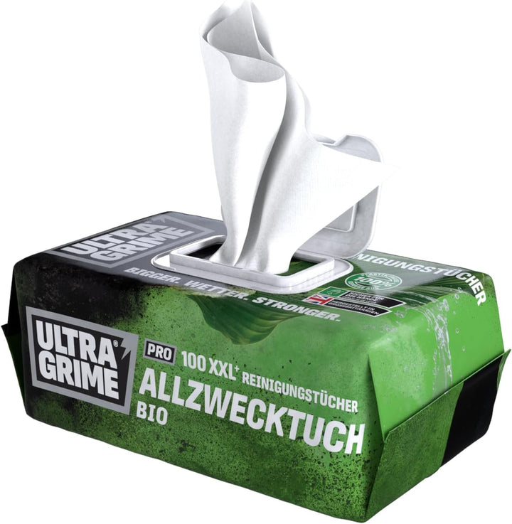 UltraGrime Pro Bio Cleaning Clothwipes | Industrielle Tücher zur Entfernung von Fett, Öl, Farbe und