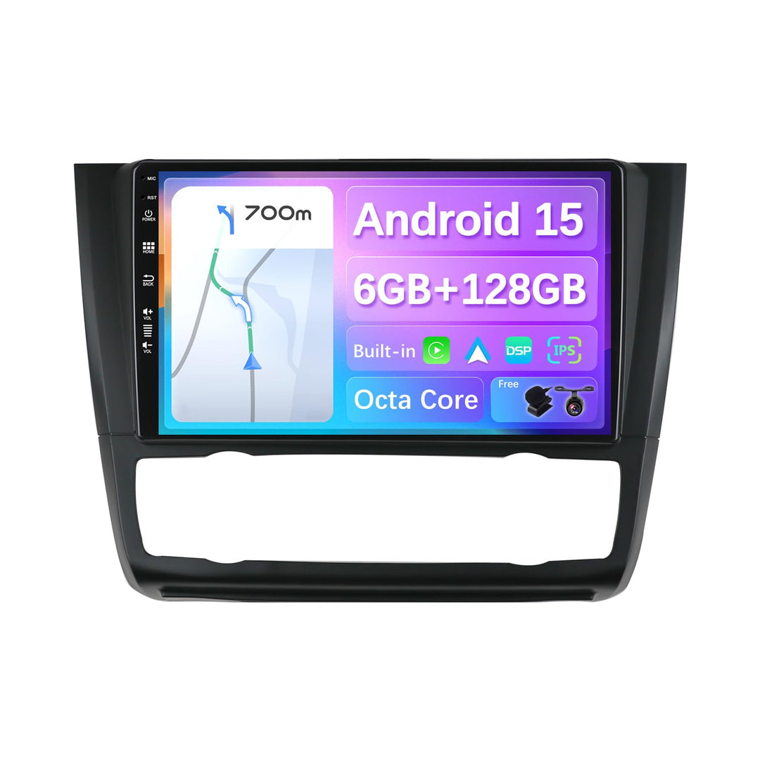 JOYX - 6G+128G - Android 15 IPS Autoradio Passt für BMW 1 Series E81 E82 E87 E88 (2004-2012) - Kabel