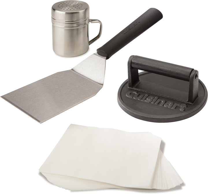 Cuisinart CSBK-400 Burger-Set, Gusseisen Smashed Burger Kit, Gusseisen