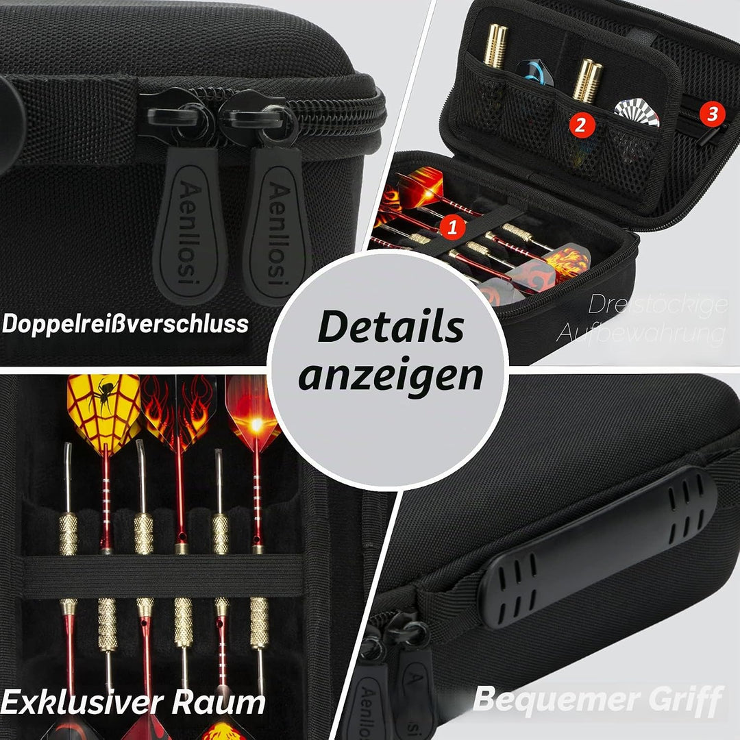 Aenllosi Harte Tasche Hülle für 6 Dartpfeile/Stahlspitze Dartpfeile/weicher Spitze, Nur Tasche