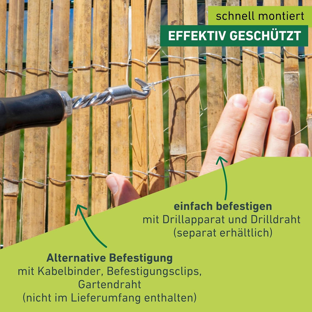 Windhager Sichtschutzmatte Mitake, Zaunmatte aus Bambus, Bambusmatte, Sichtschutz-Zaun aus naturbela