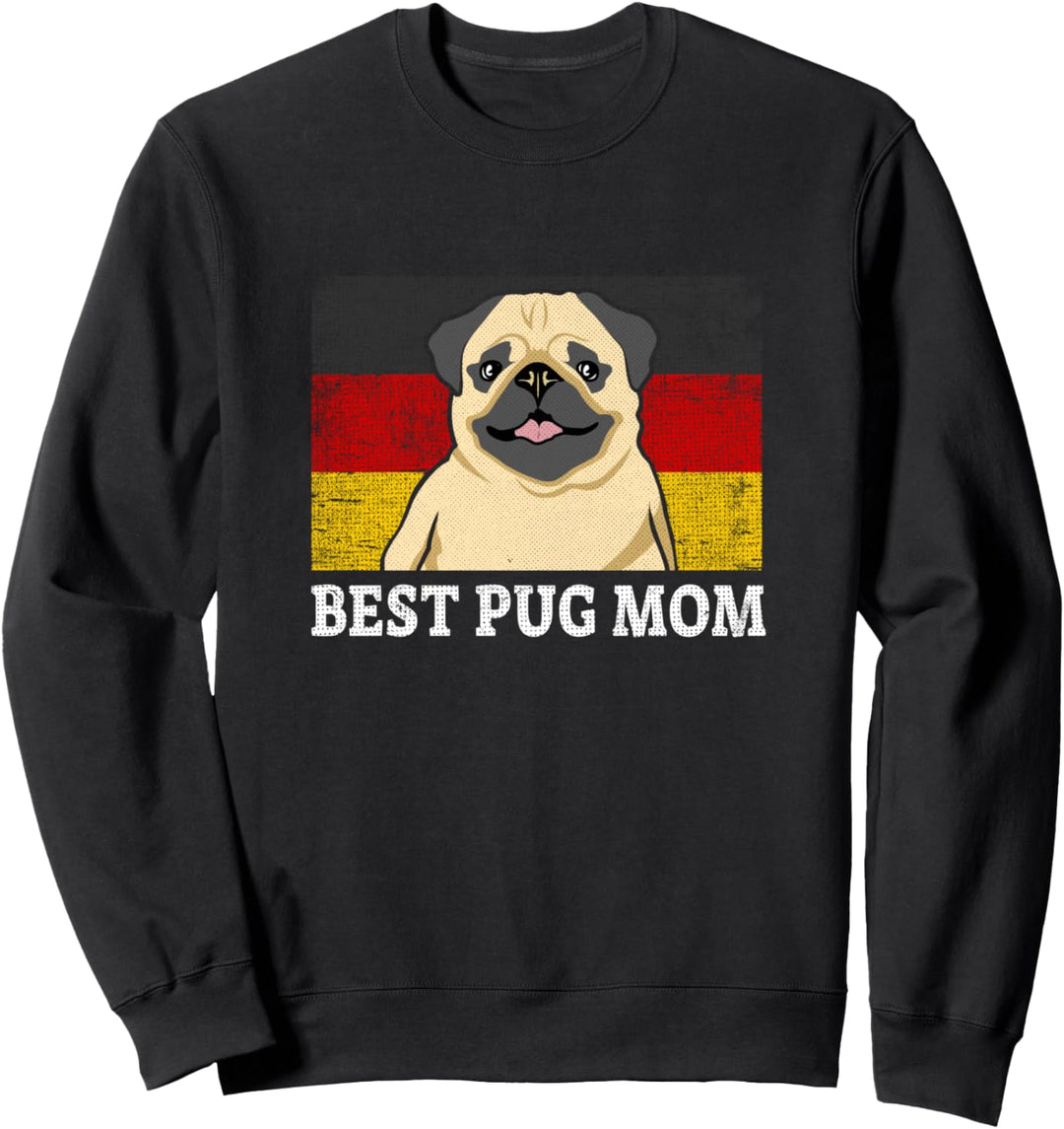 Beste Mops Mama Vintage Deutsche Flagge Hunde Mutter Design Sweatshirt