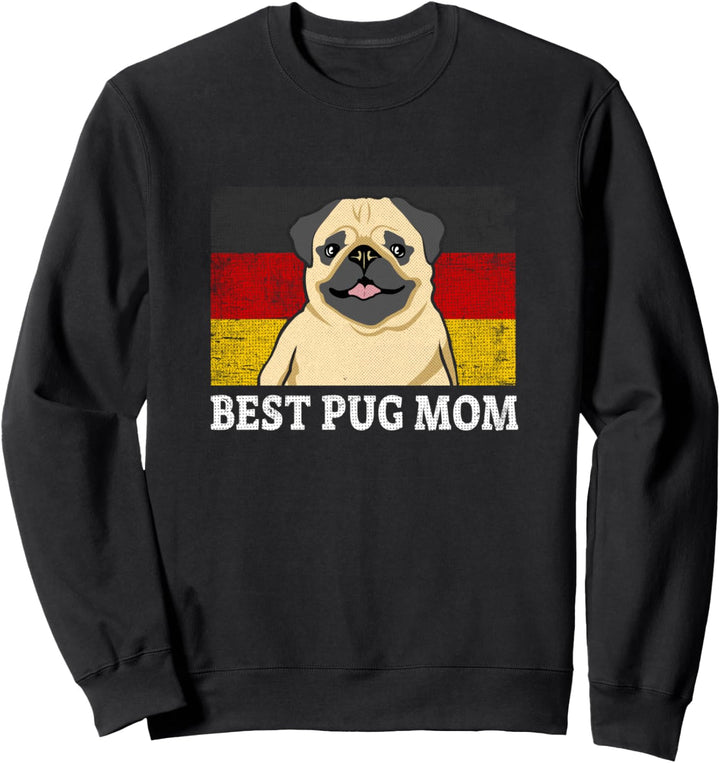 Beste Mops Mama Vintage Deutsche Flagge Hunde Mutter Design Sweatshirt