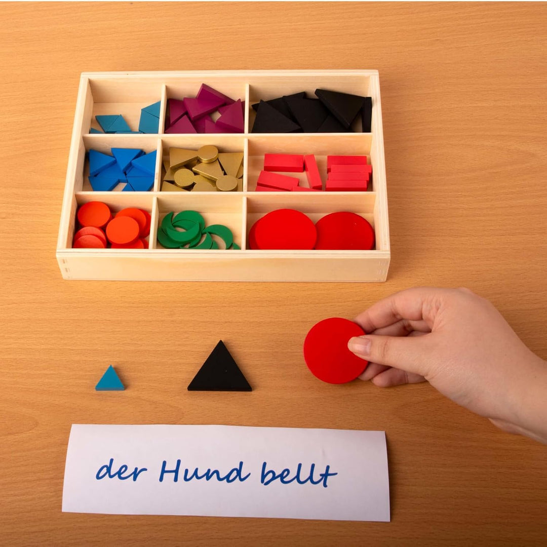 Montessori Wortartensymbole aus Holz, zur Freiarbeit, grosses Set