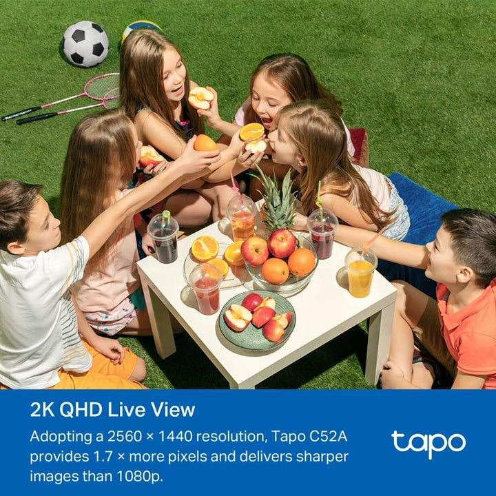 Tapo C52A 360° Überwachungskamera Aussen, 2K 4MP, Starlight Farbe Nachtsicht, KI-Erkennung, Bewegung
