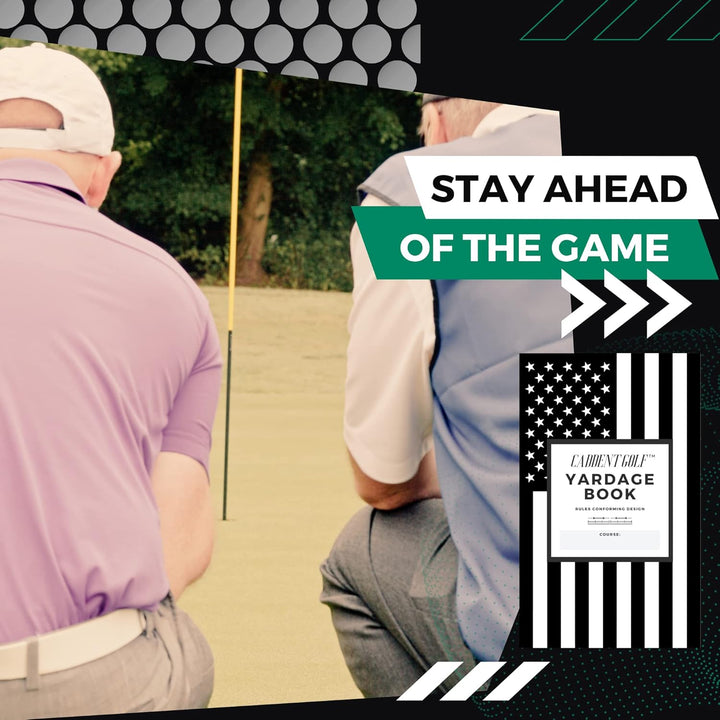 CADDENT Golf Yardage Book - Golf Journal & Log Book with Golf Club Yardage Chart - Golf Notebook Bac