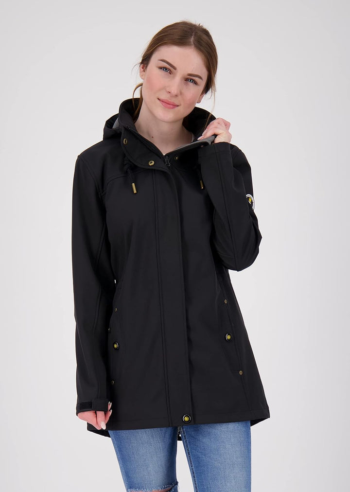 Ankerglut Damen Damen Softshellmantel Kurzmantel mit Kapuze Gefüttert Softshelljacke Übergangsjacke