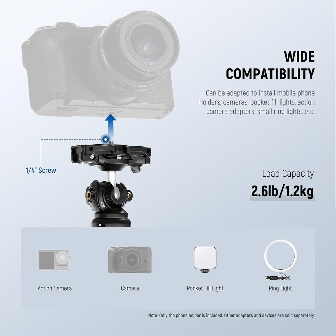 NEEWER TP38 Handy Kamera Stativ, 15" ausziehbarer Selfie Stick Mini Tripod Stand mit Telefonhalter,