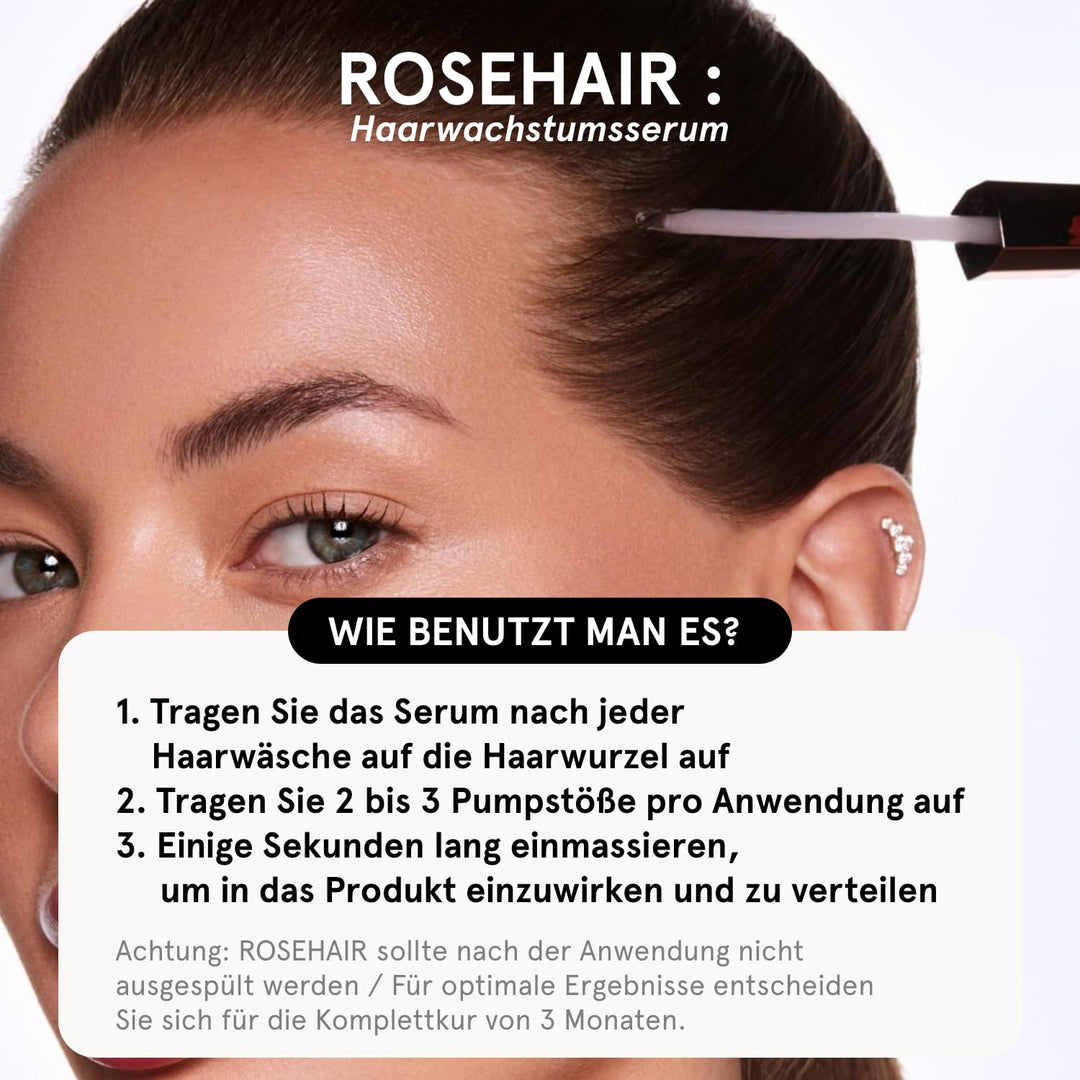 ROSEHAIR Haarwuchsserum 96% Natural von ROSEGOLD, Haarwuchsserum für +langes +starkes +schönes Haar,
