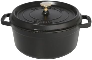 STAUB Gusseisen Bräter/Cocotte, Rund 30 cm, 8,35 L, Aromaregen Funktion für optimale Befeuchtung, Fü