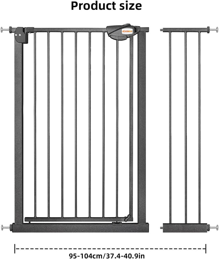 UBRAVOO Babygitter für Türen und Treppen, Höhe 100 cm, Sicherheits-Haustiergitter, Spannungstyp, aut