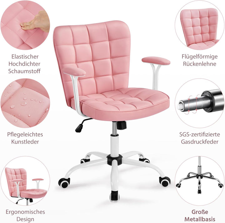 Yaheetech Bürostuhl Ergonomischer Schreibtischstuhl Bürosessel Arbeitsstuhl, Drehstuhl mit Weichen A