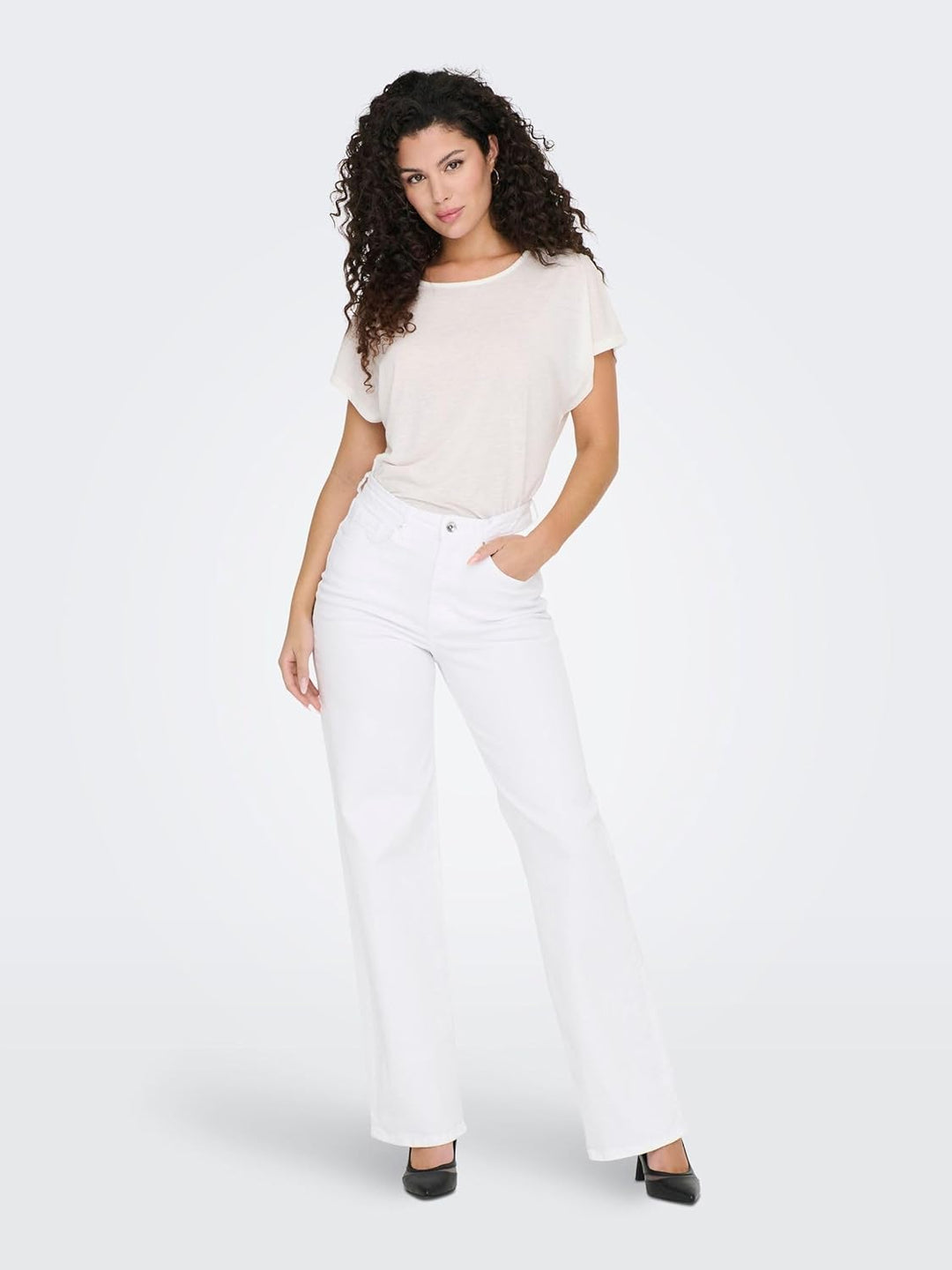 ONLY Female Weit geschnitten ONLJUICY HW Wide Leg DNM REA NOOS 28W / 32L Weiss, 28W / 32L Weiss