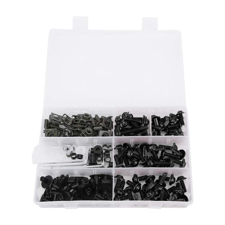 198 Stück Motorrad Verkleidungsschrauben Kit, Universal Bolzen Fairing Bolt Kit Karosserie Schrauben