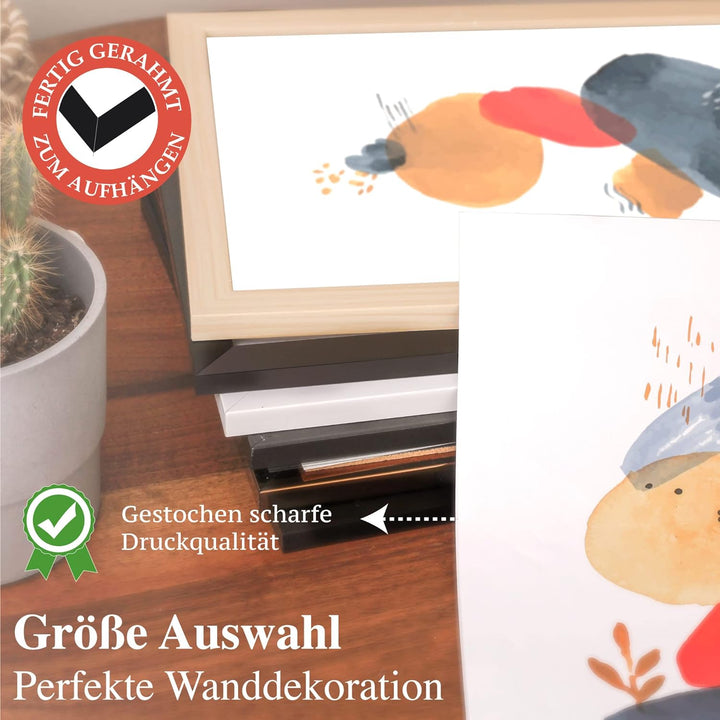 LENI LOTTE MIT RAHMEN | AUFHÄNGFERTIG | Premium Poster Bilder Set Wandbilder Wohnzimmer Bild Wanddek