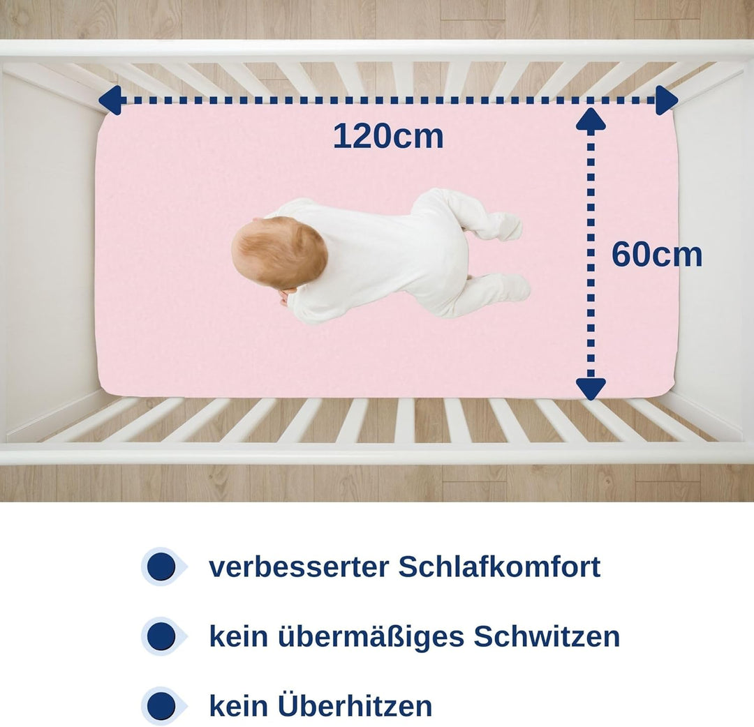 Snibbs wasserdichtes Spannbetttuch mit Eckgurten, wasserdichte Matratzenauflage fürs Babybett, Matra