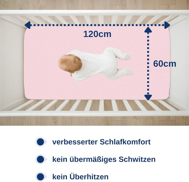 Snibbs wasserdichtes Spannbetttuch mit Eckgurten, wasserdichte Matratzenauflage fürs Babybett, Matra