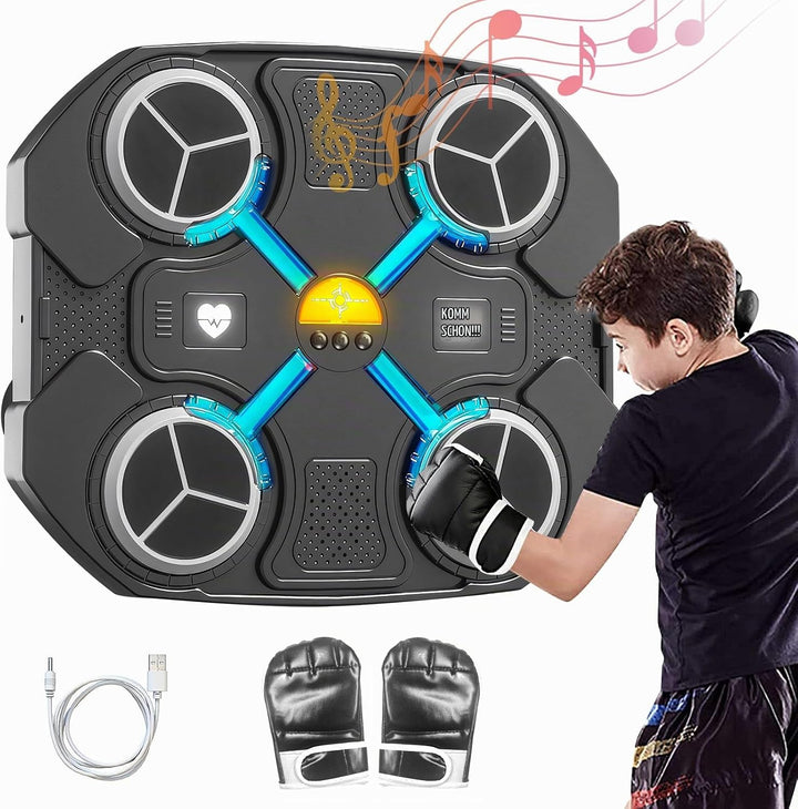 OneNine Bluetooth Music Boxing Machine, Boxmaschine mit Musik, Wandmontiertes Boxziel, LED Musik Box