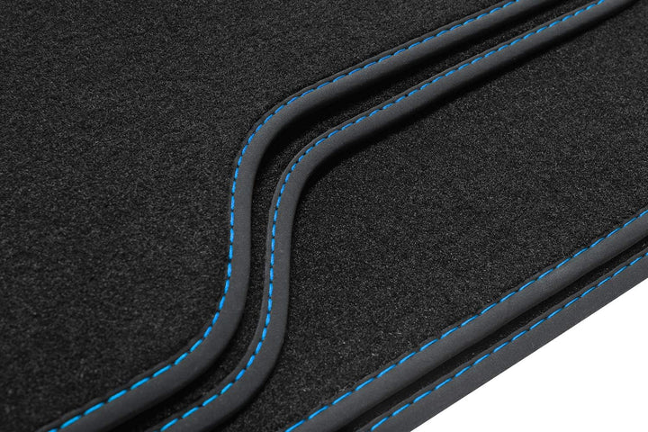 teileplus24 BGF650 Ganzjahres-Fussmatten kompatibel mit BMW i3 I01 2013-2020 Wasserdicht, Naht:Blau,