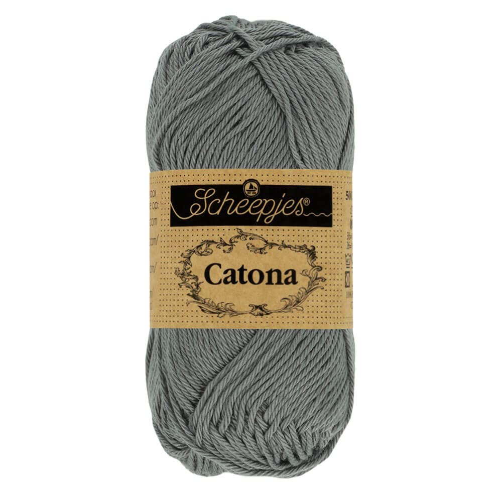 Scheepjes 1678-2 Catona Baumwolle Garn, 242 Metal Grey, 10x50g, 10 Count 10x50g 242 Metal Grey, 10x5