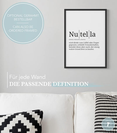 Papierschmiede® Definition: Nutella, DIN A1 (59x84 cm), XXL Poster für Wohnzimmer, Schlafzimmer, Küc