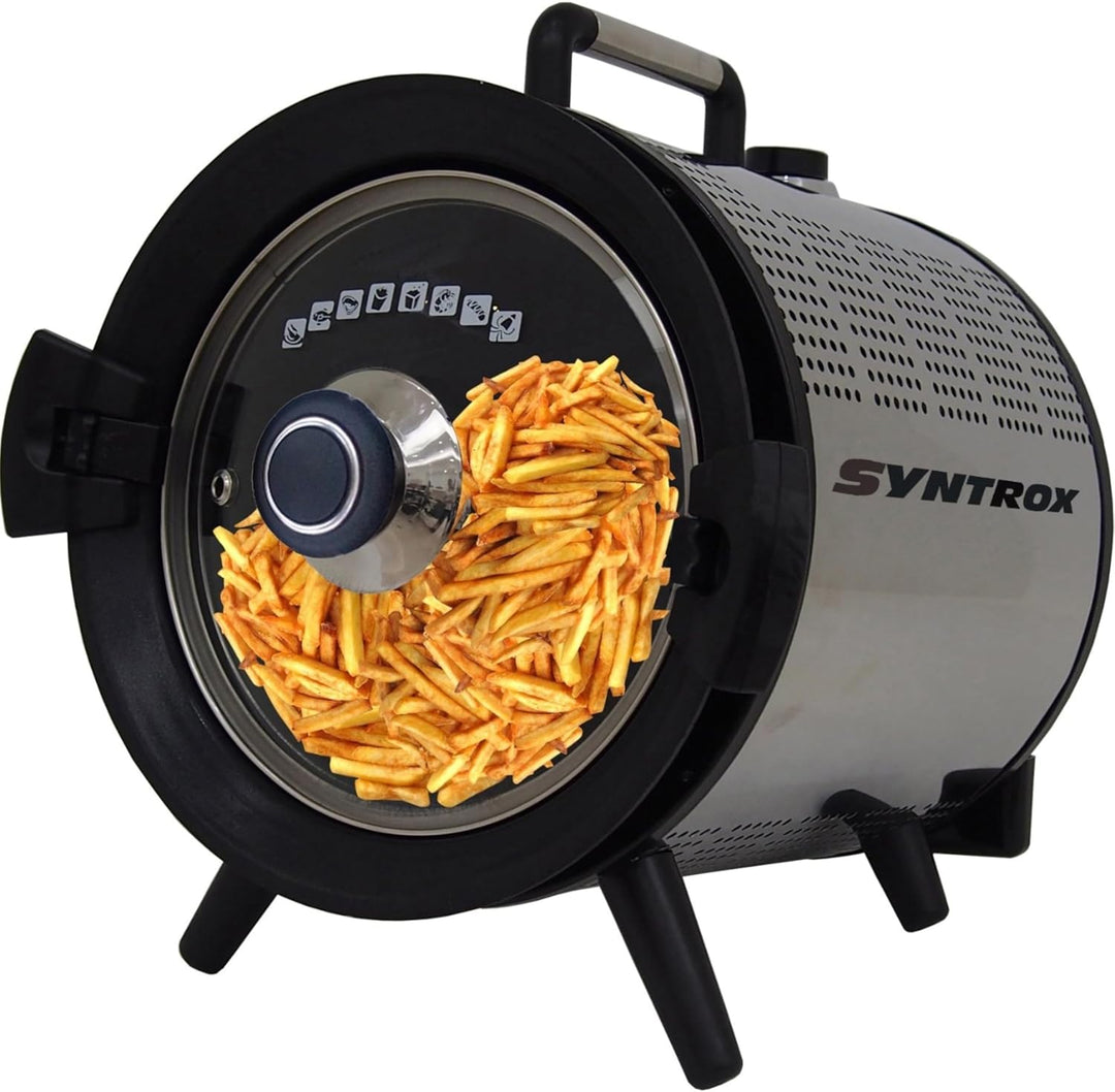Syntrox 5 l Kleiner Mini Backofen Rotierend Satale | Miniofen | Selbstdrehend, Edelstahl, 690 Watt,