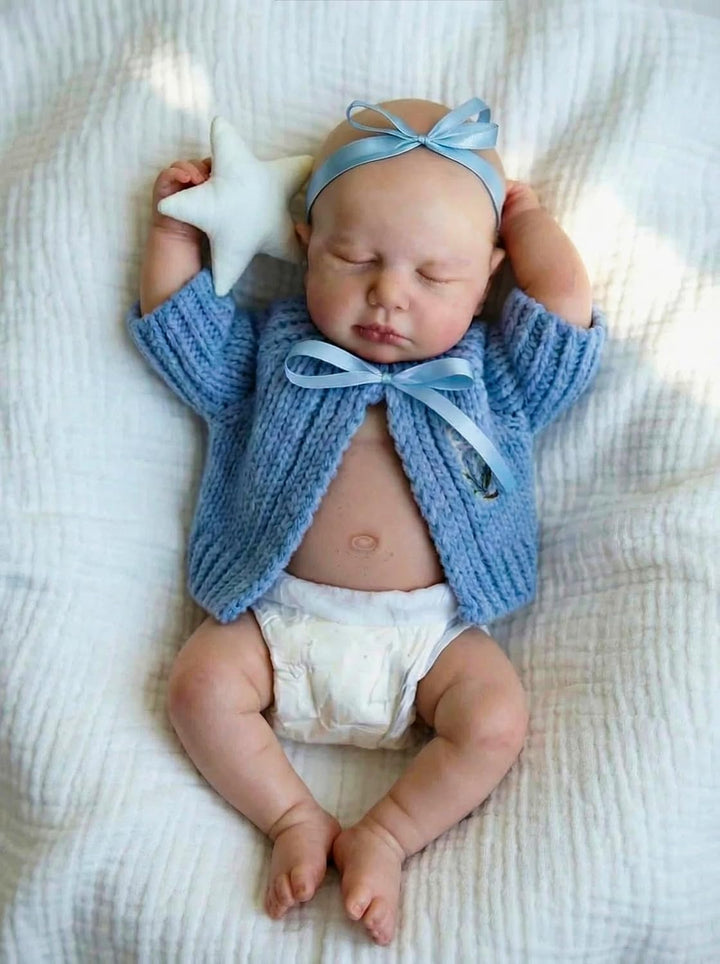 Zero pam Reborn Baby Mädchen-30CM Echtem Silikon Reborn Baby Vollsilikon Lebensecht, Reborn Puppen L