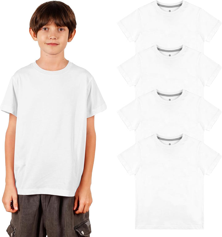 LAPASA Kinder T Shirt 100% Baumwolle 4er Pack Unisex 3-13 Jahre/ 95-165 Jungen Mädchen K01 13 Jahre