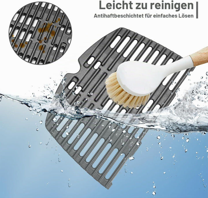 7645 Grillrost Gusseisen für Weber Q200, Q220, Q2000, Q2200 Series, 27,3 x 38,9 cm Grillpfanne ersat
