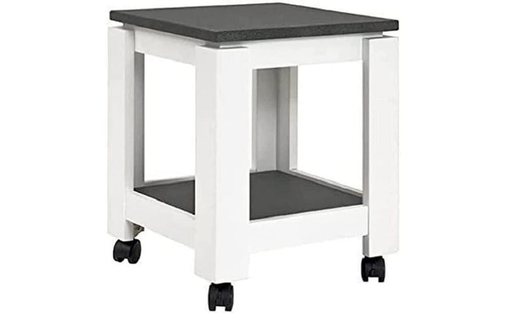 HAKU Möbel Beistelltisch auf Rollen, MDF, granitoptik-weiss, B 35 x T 35 x H 45 cm Granitoptik-weiss
