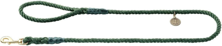 HUNTER LIST Führleine für Hunde, Messingbeschläge, Handschlaufe, maritim, 1,2 x 140 cm, oliv 12/140