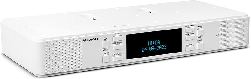 MEDION P66550 DAB+ Küchen Unterbauradio mit Bluetooth-Funktion (PLL UKW Radio, 2x3 W RM, AMS, Freisp