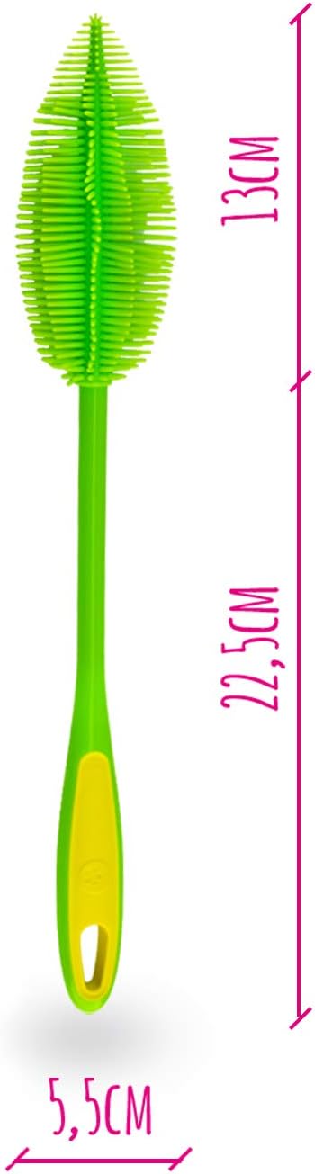 Kochblume Flaschenbürste 36cm | Premium-Silikon | Hitzbeständig | Spülmaschinenfest | Für Trinkflasc