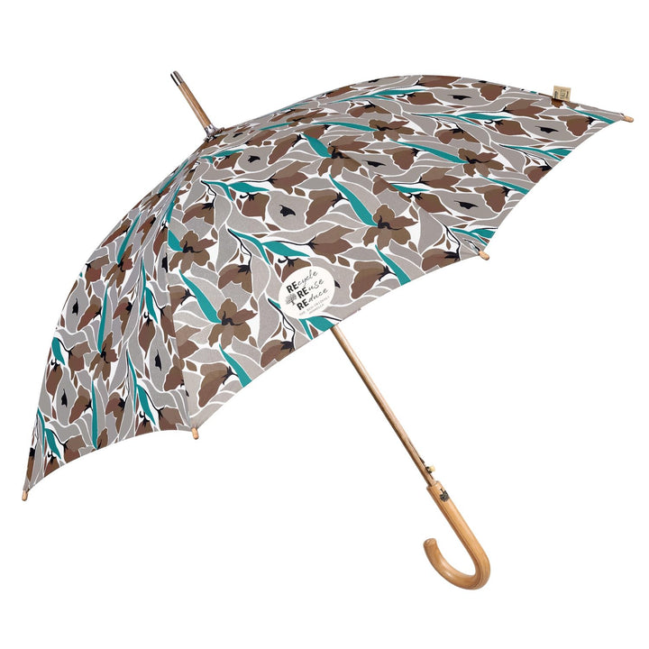 PERLETTI GREEN Regenschirm Gross Ökologisch Damen - Regen Stockschirm Automatik Eco Naturverbunden U