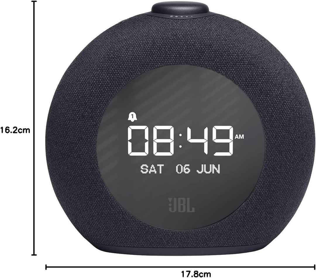 JBL Horizon 2 Radiowecker in Schwarz – Dual Wecksystem über Bluetooth, DAB+ & UKW Radio – LED Nachtl